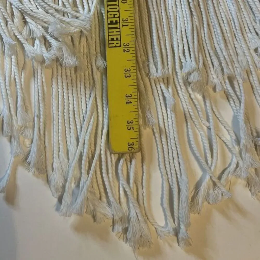 Macrame Tree Of Life White Rope Woven Wall Hanging Tapestry ‎ Boho New Hippy